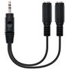 Nanocable 10.24.1200 cavo audio 0,15 m 2 x 3.5mm 3.5mm Nero