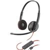 POLY Blackwire C3220 Auricolare Cablato A Padiglione Ufficio USB tipo-C Nero