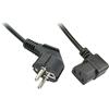 Lindy 30345 cavo di alimentazione Beige 2 m CEE7/7 Accoppiatore C13 (2m Schuko to C13 Angled Mains - Cable, lead free - Warrant