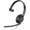POLY Blackwire 5210 Auricolare Cablato A Padiglione Musica e Chiamate USB tipo-C Nero, Rosso