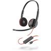 POLY Blackwire 3220 Auricolare Cablato A Padiglione Ufficio USB tipo-C Nero, Rosso