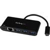 STARTECH Hub usb 3.0 a 3 porte con gigabit ethernet e power delivery - usb-c