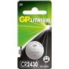 GP-BATTERY LITHIUM BUTTON CELL CR2430 - Blister with 1 battery. 3V - For products like car remotes, computers and watches. - Warranty: 12M