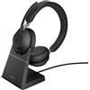 Jabra Evolve2 65, MS Stereo Auricolare Wireless A Padiglione Ufficio USB tipo-C Bluetooth Nero
