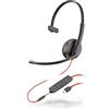 POLY Blackwire C3215 Auricolare Cablato A Padiglione Ufficio USB tipo-C Nero