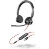 POLY 3325 Auricolare Cablato A Padiglione Musica e Chiamate USB tipo A Nero