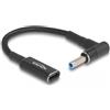 Delock Cavo adattatore per cavo di ricarica per notebook Presa USB di tipo C a spina HP 4,5 x 3,0 mm angolato a 90° 15 cm
