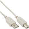 InLine Cavo USB 2.0 - da A a B - beige - 3 m