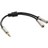 Inline - audio -splitter - mini -phone stereo 3,5 mm (m) - mini -phone stereo 3,5 mm (w) - 15 cm - nero (99250)