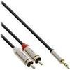 Inline - cavo audio - mini -phone stereo 3,5 mm (m) - rca -phono x 2 (m) - 50 cm - schermato - nero (99244)