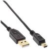 InLine Mini cavo USB 2.0 - USB A ST-Mini ST 5 pin - nero - placcato oro. continua -0-5m