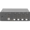 DIGITUS DescrizioneCon lo switch KVM a 4 porte DIGITUS per schermi doppi è possibile comandare quattro PC con capacità 4K da ununica