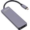 InLine Multi-Hub USB 3.2 Gen.1 - 2x USB-A - HDMI 4K-30Hz - Lettore di schede - Alu - grigio