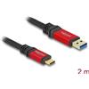 DeLOCK Cavo USB 10 Gbps USB Tipo-A maschio per USB Type-C maschio 2 m metallo rosso (Delock USB 10 Gbps Cable USB Type-A ma)