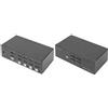 DIGITUS KVM Switch, 4 Porte per un monitor 4K, tastiera e mouse, con due video DisplayPort