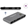 Delock Switch KVM USB-C su DisplayPort 8K 30 Hz con USB 2.0