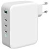 Deltaco Wall Charger, 1xUSB-A, 3xUSB-C, 130W - White
