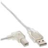 InLine Cavo USB 2.0 - da A a B angolato a sinistra - trasparente - 5 m