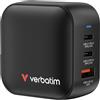 Verbatim Mini GaN Charger 70W Universale Nero AC Ricarica rapida Interno