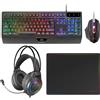Mars Gaming MCP124PRO tastiera Mouse incluso USB AZERTY Francese Nero
