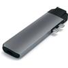 Satechi ST-TCPHEM replicatore di porte e docking station per laptop Thunderbolt 3 Grigio (Alu Type-C Pro Hub w/ Ethernet - dock