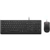 Lenovo Essential Wired Combo Black US Euro tastiera Mouse incluso Universale USB Nero