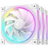 DeepCool FL12 120mm PWM 3 Pack White Fan - High Performance, Low Noise, Fluid Dynamic Bearing, 36 ARGB LEDs, 500-2150 RPM, 55 C