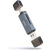 TooQ TQR-3001G lettore di schede USB 3.0 Type-A/Type-C Grigio