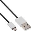 InLine Cavo Micro-USB 2.0 - Da USB-A ST a Micro-B ST - nero-alluminio - flessibile - 5 m