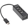 InLine Hub USB 2.0 a 4 porte - USB-C maschio a 4x USB-A femmina - cavo 15 cm