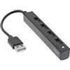 InLine Hub USB 2.0 a 4 porte - USB-A maschio a 4x USB-A femmina - cavo 15 cm