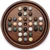 Lingle Deluxe Solitaire - Set da gioco in legno massiccio da 12,6 pollici, 32 palline in marmo naturale, giochi di strategia e di pensiero per giocatore singolo