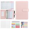 Hisdricus Raccoglitore ad Anelli A6, Budget Binder, Money Binder,Con 12 fogli di budget e 8 tasche con cerniera trasparenti, adatte per conservare contanti, francobolli, buoni sconto, ecc(Rosa)