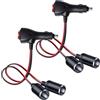 GOMETY 2 pezzi DC 12 V/24 V distributore accendisigari auto, 1 a 2 prese accendisigari da 20 cm prolunga con due interruttori indipendenti e fusibile da 15 A per furgoni
