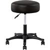 BAKAJI Sgabello Estetista con Seduta in Ecopelle Extra Imbottitura Sedia Girevole Alltezza Regolabile con 5 Ruote Casa Ufficio Studio Medico Massaggi Fisioterapia Salone Bellezza (Nero)