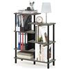 Furinno Turn-N-Tube Espositore con accento a 6 livelli, Rovere Francese/Nero