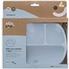 Interbaby Piatto con coperchio in silicone blu per bambini