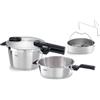 Fissler Vitaquick Premium - Set di pentole a pressione da 2 pezzi, 22 cm (pentola a pressione da 4,5 l + padella a pressione da 2,5 l, Ø) con inserto, 2 livelli di cottura, made in Germany - induzione