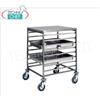 FORCAR - CARRELLO INOX per 8 TEGLIE GN 2 1 o 16 TEGLIE GN 1 1, con RIPIANO SUPERIORE