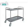 Carrello di servizio in acciaio inox, con 2 ripani da mm 1000x500, portata max 100 Kg, dim.mm.1100x600x940h