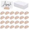 NBEADS 30 Set di Supporto in Legno con Carte, Porta Biglietti da Visita in Legno Semicircolare, Porta Biglietti Visita Bianco Floreale Numeri Tavolo per Matrimoni, 4.1x1.5x2cm
