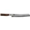KAI Shun Premier Tim Mälzer coltello da pane giapponese 23 cm lunghezza lama - nucleo VG-MAX 61 HRC, 32 strati di damasco lucidato a specchio - legno Pakka venato marrone medio - superficie martellata