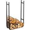 Relaxdays Scaffale Portalegna in Metallo, Contenitore per Ceppi di Legna per Interni ed Esterni, HLP 90x60x20 cm, Nero