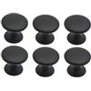 BOZONLI 6pcs Rotonda Pomelli Maniglie per Mobili Cassetti Armadio Cassettiera da Cucina Bagno 25mm (Fungo tondo nero)