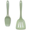 Zeal JSET12G - Spatola grande in silicone antiaderente con cucchiaio e tornitore, 2 pezzi, colore: Verde salvia