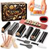 PUKPU Kit Sushi 15 Pezzi - Sushi Maker Fai da Te per Casa con Stampi Nigiri, Tappetino Bambù, Coltello, Bacchette, Ciotola, Vassoio e Guida