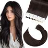 Elailite Extension Adesive Capelli Veri Biadesivo 20 Ciocche Biadesive Tape 100% Remy Human Hair Naturali 25cm 30g #2 Marrone Scuro