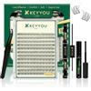 Keyyoulash, kit fai da te per extension per ciglia, 144 pezzi, 10-12 MIX, kit di extension per ciglia con colla e guarnizione, rimuovi ciglia e applicatori, per extension fai da te a casa (KY10)