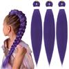 SUMCNU 3pcs Parrucca Ru-Mi K Pop Cacciatore Di diavoli Parrucca Ru-Mi Cosplay Extension Capelli Viola Capelli Viola Lunghi Treccia Adatto Per Halloween Cosplay Feste Danzanti Styling Quotidiano Ecc