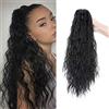 S-noilite Claw on Ponytail Coda di Cavallo Extension Capelli Veri Clip Ombre Naturale Parrucchino Ricci Posticci Donna 60cm Mais Ondulato Nero scuro